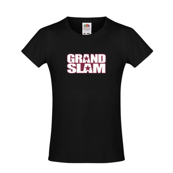 Grand Slam Logo Girls Shirt Black - AUSVERKAUFT