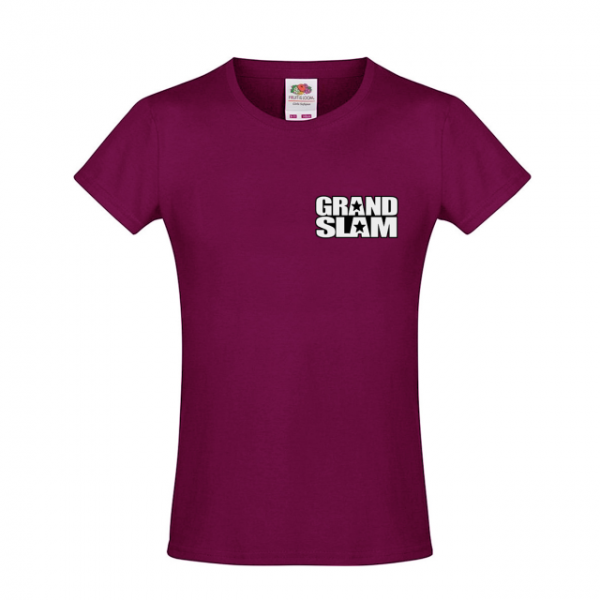 Grand Slam Logo Girls Shirt Burgund